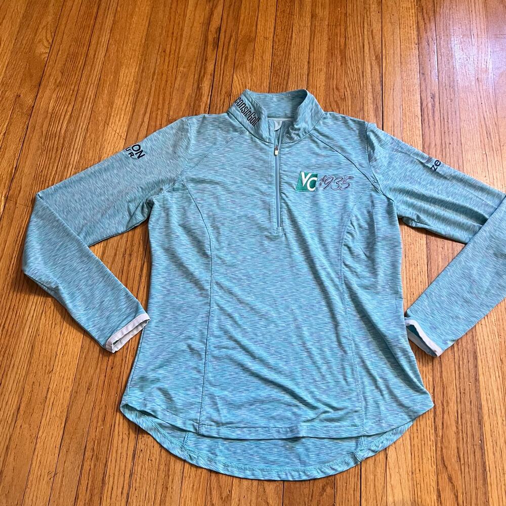 Zero Restriction Shirt Womens Medium Quarter Zip Performance Golf Green Qzip